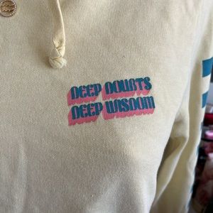 Light yellow semi cropped hoodie